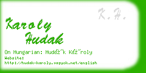 karoly hudak business card